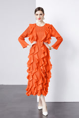 Pleated Ruffled Three-dimensional Loose Dress