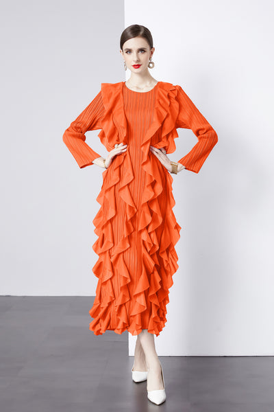 Pleated Ruffled Three-dimensional Loose Dress