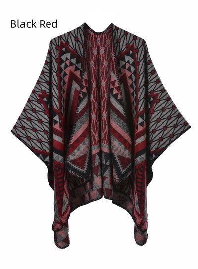Fashion Split Shawl Cloak Retro Shawl