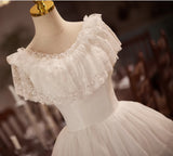 White Lace Tiers Homecoming Dress