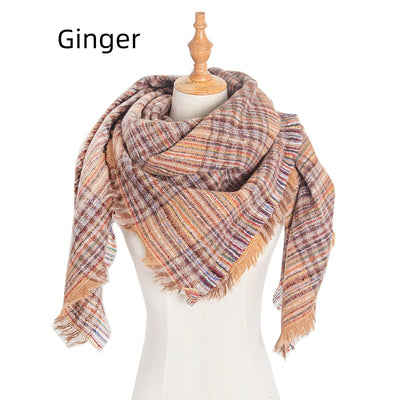 Plaid Square Scarf Thickened Scarf Shawl