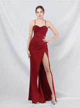 Mermaid Spaghetti Straps Beading Prom Dress