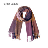 Fringed Large Plaid Scarf Warm Scarf Shawl