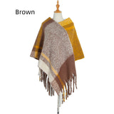 Thick Thick Tassel Color Matching Pullover Cloak
