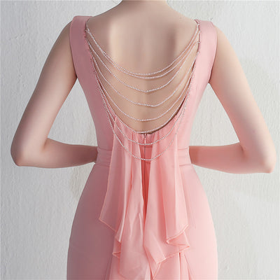 Mermaid Backless Beading Prom Dress