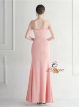 Mermaid Off the Shoulder Pleats Prom Dress