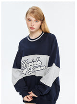 Loose Stitching Round Neck Top