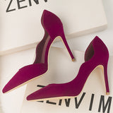 Thin High Heel Suede Pointed Shoes