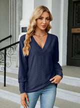 V-neck Chiffon Printed Loose Short Sleeves Top