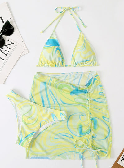 Sexy Split Swimsuit Printed Bikini