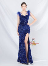 Mermaid Sequins Straps Prom Dress