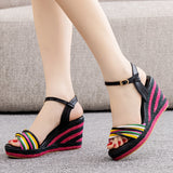 9 cm Bohemian Wedge Slope Heel Sandals