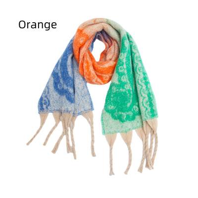 Thick Fringed Jacquard Scarf