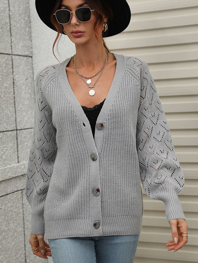 Single-breasted Knitted Cardigan Loose Sweater