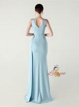 Mermaid V-neck Split Appliques Prom Dress