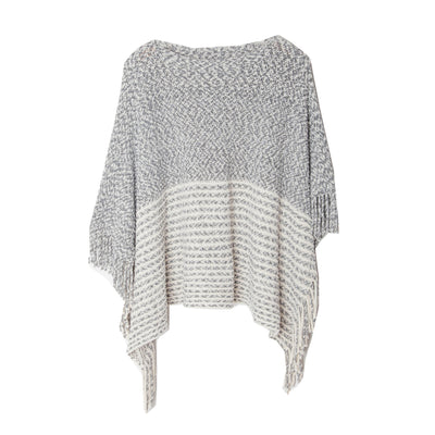 Bat Sleeve Sweater Hooded Striped Cloak Shawl