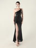 One Shoulder Mermaid Split Sequins Prom Dress