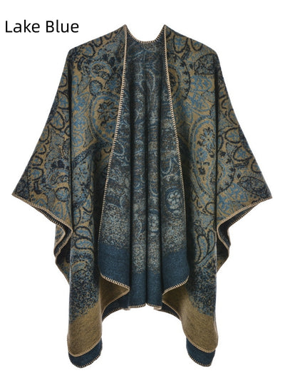 Retro National Wind Split Warm Cloak