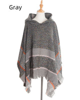 Fishbone Shawl Hooded Cape Cloak
