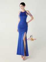 Mermaid Halter Split Beading Prom Dress