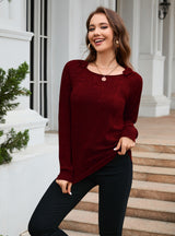 Casual Long-sleeved Round Neck Pullover Sweater