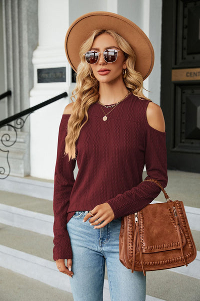 Round Neck Loose Long Sleeve T-shirt