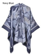 National Double-sided Fringed Split Shawl