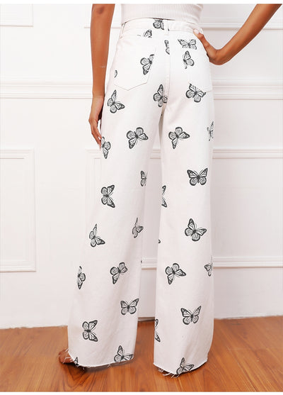 Loose Casual High Waist Straight Wide-leg Pants