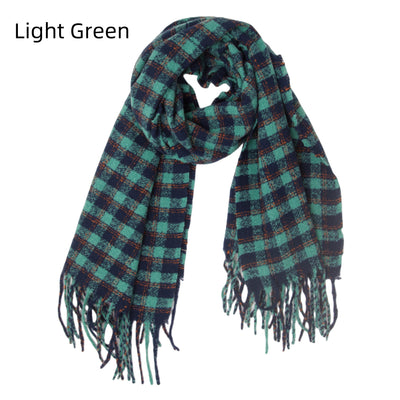 Thickened Small Plaid Fringed Scarf Shawl