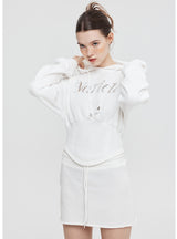 Waist-closed Hooded Short Sports Top