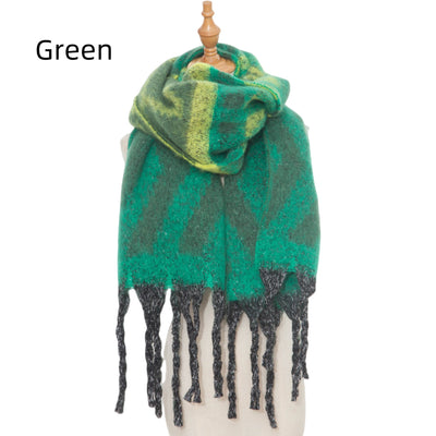 Thickened Coarse Tassel Jacquard Scarf