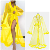 Gauze Long Robe Perspective Pajamas
