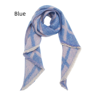 Women Checked Diagonal Scarf