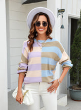 Crew Neck Stripes Sweater