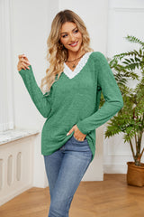 Round Neck Loose Casual Long Sleeve T-shirt