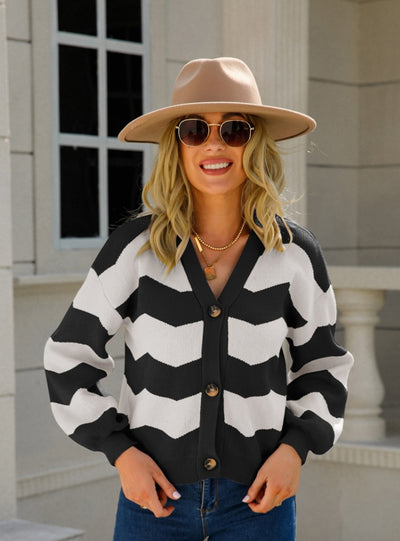 V-neck Knitted Short Cardigan Jacket