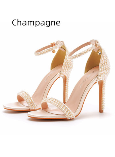 Pearl Stiletto Bridal Sandals