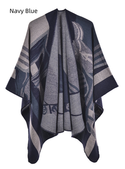 Ladies Shawl Padded Cashmere Split Cloak