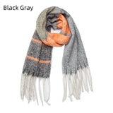 Coarse Fringed Plaid Scarf Shawl