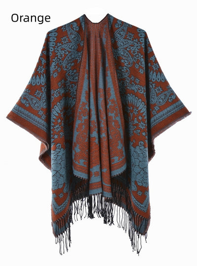 Autumn and Winter Scarves Ladies Retro National Wind Shawl