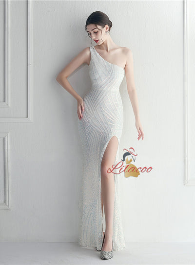 Mermaid Sequins Split Prom Dress