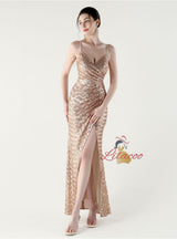 Mermaid Sequins Spaghetti Straps Beading Prom Dress