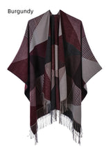 Fringed Split Warm Cashmere Cloak