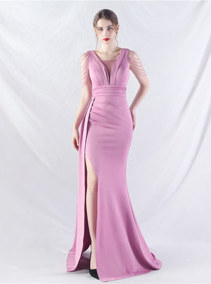 Mermaid Split Beading Prom Dress