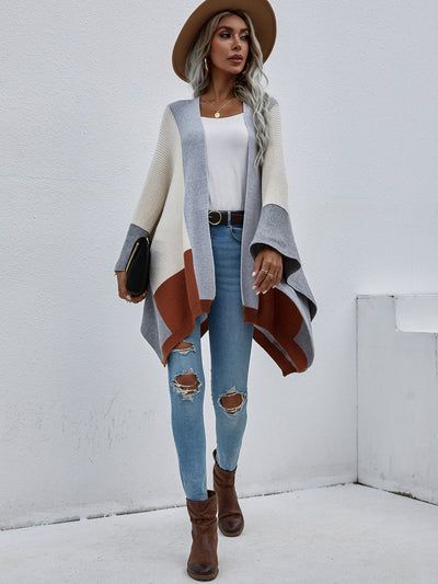 Plaid Loose Knit Cardigan Coat Sweater