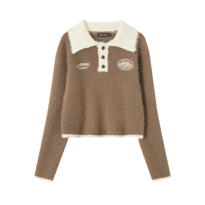 Long Sleeve Lapel Sweater