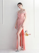 Mermaid Off the Shoulder Feather Prom Dress