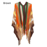 Rainbow Stripe Summer Sunscreen Thin Hollow Shawl