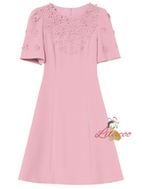 Red Short Sleeve Flower Mother Of The Bride Dress