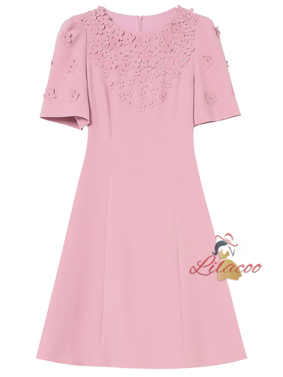 Red Short Sleeve Flower Mother Of The Bride Dress